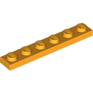 Lego destička 1x6, světle oranžová (6020074)